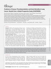 Research paper thumbnail of Predictors of Venous Thromboembolism and Early Mortality in Lung Cancer: Results from a Global Prospective Study (CANTARISK)