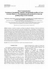 Research paper thumbnail of Short Communication: Variations of morphology, anatomy, and metabolite profiles of Citrus reticulata Blanco cv. Tawangmangu grafts produced by shoot tip grafting using several rootstocks