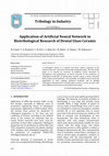 Research paper thumbnail of Application of Artificial Neural Network in Biotribological Research of Dental Glass Ceramic