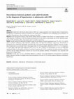 Research paper thumbnail of Discordances between pediatric and adult thresholds in the diagnosis of hypertension in adolescents with CKD