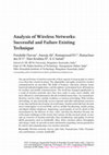 Research paper thumbnail of Analysis of Wireless Networks: Successful and Failure Existing Technique