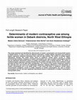 Research paper thumbnail of Determinants of modern contraceptive use among fertile women in Debark districts, North West Ethiopia