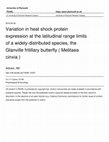 Research paper thumbnail of Variation in heat shock protein expression at the latitudinal range limits of a widely‐distributed species, the Glanville fritillary butterfly (Melitaea cinxia)