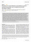 Research paper thumbnail of Perceptions of causal attribution and attitudes to genetic testing among people with schizophrenia and their first-degree relatives