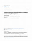 Research paper thumbnail of Increasing Expression of Civic-Engagement Values by Students in a Service-Learning Chemistry Course