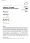 Research paper thumbnail of Organizing Sustainably: Introduction to the Special Issue