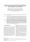 Research paper thumbnail of The Effectiveness of Sensory Integration Therapy for Children with Asperger's Syndrome and Pervasive Developmental Disorder-Not Otherwise Specified: A Case Control Study