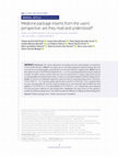 Research paper thumbnail of Medicine package inserts from the users’ perspective: are they read and understood?