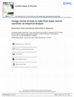 Research paper thumbnail of Foreign tourist arrivals in India from major source countries: an empirical analysis