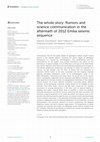 Research paper thumbnail of The whole story: Rumors and science communication in the aftermath of 2012 Emilia seismic sequence