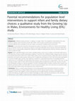 Research paper thumbnail of Parental recommendations for population level interventions to support infant and family dietary choices: a qualitative study from the Growing Up in Wales, Environments for Healthy Living (EHL) study