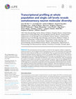 Research paper thumbnail of Transcriptional profiling at whole population and single cell levels reveals somatosensory neuron molecular diversity