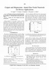 Research paper thumbnail of Copper and magnesium - doped zinc oxide nanorods for device applications