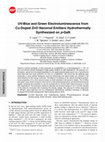 Research paper thumbnail of UV-Blue and Green Electroluminescence from Cu-Doped ZnO Nanorod Emitters Hydrothermally Synthesized on &lt;I&gt;p&lt;/I&gt;-GaN