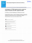 Research paper thumbnail of Investigation of TQM implementation: empirical study in Brazilian ISO 9001-registered SMEs