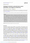 Research paper thumbnail of Ideological extremism, perceived party system polarization, and support for democracy