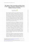 Research paper thumbnail of The Spirit of the Convention and the Letter of the Colony: Refugees Defining States in a British Overseas Territory