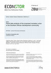 Research paper thumbnail of Panel Data Analysis of the Proposed Monetary Union in the Southern African Development Community