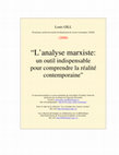 Research paper thumbnail of Analyse Marxiste