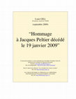 Research paper thumbnail of Hommage à Jacques Peltier décédé le 19 janvier 2009