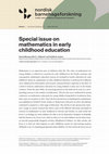 Research paper thumbnail of Special issue on mathematics in early childhood education