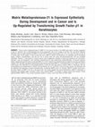 Research paper thumbnail of Matrix Metalloproteinase-21 Is Expressed Epithelially During Development and in Cancer and Is Up-Regulated by Transforming Growth Factor-β1 in Keratinocytes