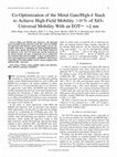 Research paper thumbnail of Co-optimization of the metal gate/high-k stack to achieve high-field mobility >90% of SiO/sub 2/ universal mobility with an EOT=/spl sim/1 nm