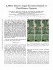 Research paper thumbnail of LASSR: Effective Super-Resolution Method for Plant Disease Diagnosis