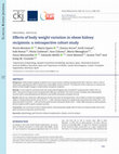 Research paper thumbnail of Effects of body weight variation in obese kidney recipients: a retrospective cohort study