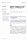 Research paper thumbnail of Editorial: Violent transformations in Africa: coup d'etat, civil wars and terrorism in the crisis of democracy