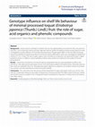 Research paper thumbnail of Genotype influence on shelf life behaviour of minimal processed loquat (Eriobotrya japonica (Thunb.) Lindl.) fruit: the role of sugar, acid organics and phenolic compounds