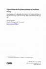 Research paper thumbnail of Il problema della prima natura in Merleau-Ponty. Osservazioni su A. Rotundo, First Nature,  Brill, Leiden-Boston 2023