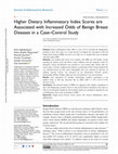 Research paper thumbnail of &lt;p&gt;Higher Dietary Inflammatory Index Scores are Associated with Increased Odds of Benign Breast Diseases in a Case–Control Study&lt;/p&gt