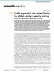 Research paper thumbnail of Public support in the United States for global equity in vaccine pricing