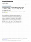 Research paper thumbnail of Microstructure analysis and image-based modelling of face masks for COVID-19 virus protection