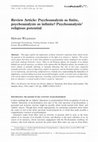 Research paper thumbnail of Review Article: Psychoanalysis as finite, psychoanalysis as infinite? Psychoanalysis' religious potential