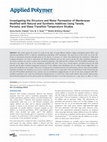 Research paper thumbnail of Investigating the structure and water permeation of membranes modified with natural and synthetic additives using tensile, porosity, and glass transition temperature studies