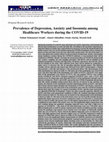 Research paper thumbnail of Prevalence of Depression, Anxiety and Insomnia among Healthcare Workers during the COVID-19