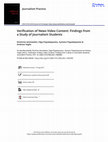 Research paper thumbnail of Verification of News Video Content: Findings from a Study of Journalism Students