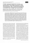 Research paper thumbnail of A fully automated method for accurate mass determination using high-performance liquid chromatography with a quadrupole/orthogonal acceleration time-of-flight mass spectrometer