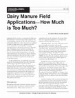 Research paper thumbnail of Dairy manure field applications-How much is too much?