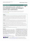 Research paper thumbnail of Anti-carbamylated protein antibodies as a new biomarker of erosive joint damage in systemic lupus erythematosus