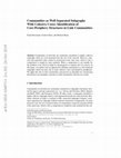 Research paper thumbnail of Communities as Well Separated Subgraphs with Cohesive Cores: Identification of Core-Periphery Structures in Link Communities