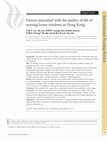 Research paper thumbnail of Factors Associated With the Quality of Life of Nursing Home Residents During the COVID-19 Pandemic: A Cross-Sectional Study