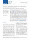 Research paper thumbnail of Nursing Home Residents’ Level of Knowledge About Urinary Incontinence