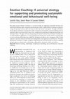 Research paper thumbnail of Emotion Coaching: A universal strategy for supporting and promoting sustainable emotional and behavioural well-being