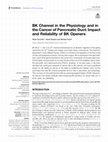 Research paper thumbnail of BK Channel in the Physiology and in the Cancer of Pancreatic Duct: Impact and Reliability of BK Openers