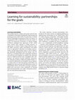 Research paper thumbnail of Learning for sustainability: partnerships for the goals