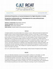 Research paper thumbnail of Institutional Perspectives on Faculty Development for Digital Education in Canada