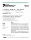 Research paper thumbnail of β-micrustoxin (Mlx-9), a PLA2 from Micrurus lemniscatus snake venom: biochemical characterization and anti-proliferative effect mediated by p53